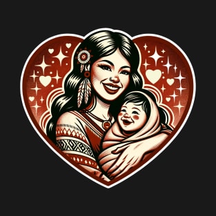 Vintage Motherhood Love Heart Symbol of Maternal Affection T-Shirt