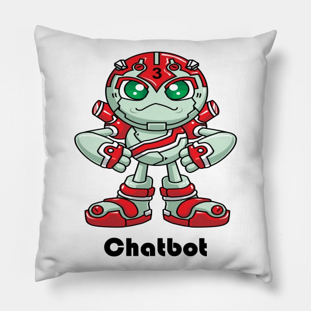 Chatbot I Build Chatbots Robot Robotic Artificial Intelligence A.I. Pillow by ProjectX23Red