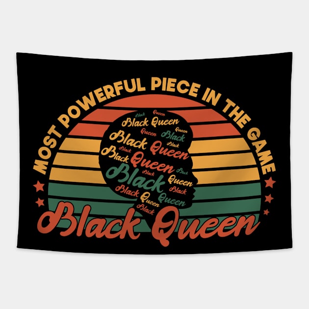 Most Powerful Piece In The Game Funny Gift Idea For black Queen Tapestry by SbeenShirts