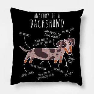 Red Dapple Dachshund Dog Anatomy Pillow