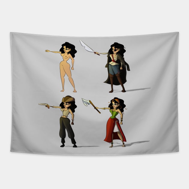 Pirate Girl 2 Tapestry by Eterea