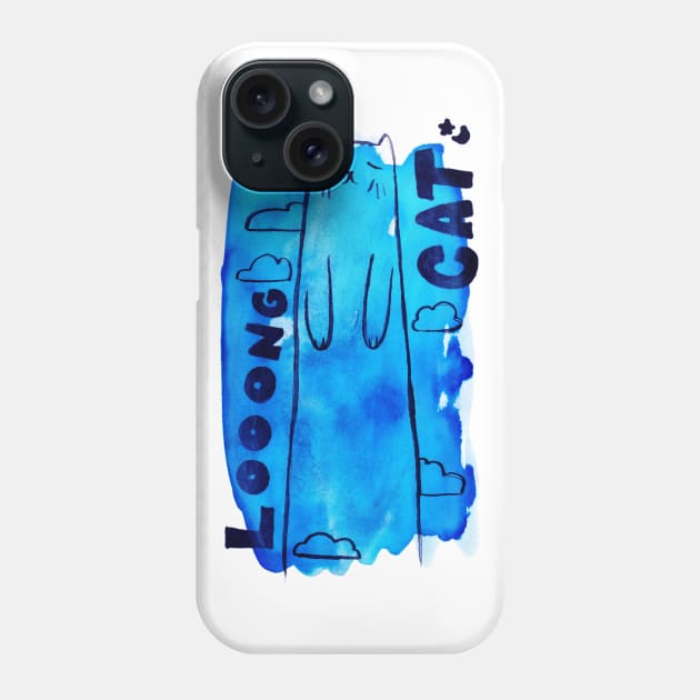 Looong Cat Watercolor Phone Case by saradaboru