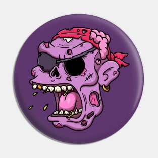 Zombie Pirate Face Pin