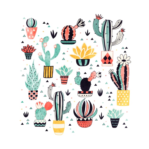 Cactus in a pot by Lidiebug