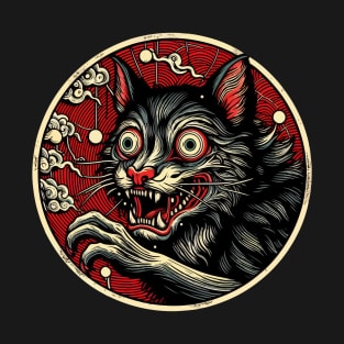 Spooky yokai cat portrait T-Shirt