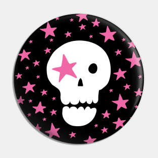 Pastel Goth Spooky Cute Pink Skull Pin