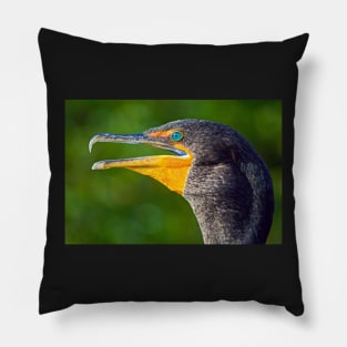 Head of a Double-Crested Cormorant Pillow