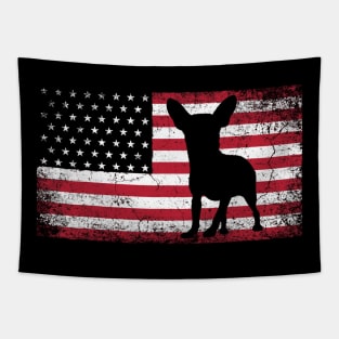 Chihuahua American Flag 4th Of July Vintage Tapestry