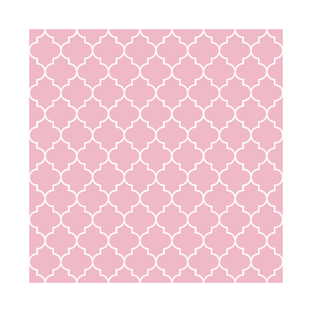 Pink Latticework, Quatrefoil, Moroccan Trellis by Jelena Dunčević