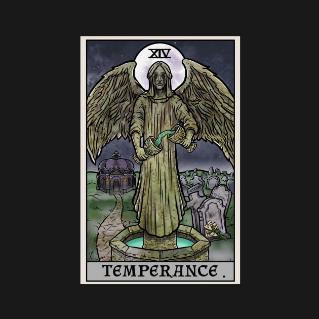 Temperance Tarot Card Halloween Gothic Creepy Crying Angel Statue by TheGhoulishGarb