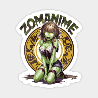 Zombie Anime girl, ZOMANIME cute monster kawaii anime tee Magnet