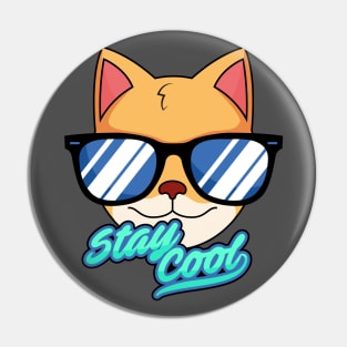 "Stay Cool" Cat w/ Sunglasses Pin