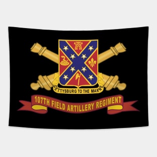 107th Field Artillery Regiment - DUI w Br - Ribbon X 300 Tapestry