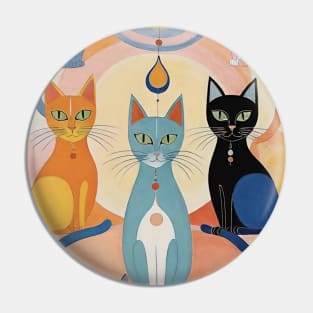 Hilma af Klint's Feline Dreamscape: Abstract Whimsy Pin