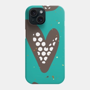 Hearts Background Design in Green Umber Complementary Tones GC-116-6 Phone Case