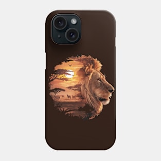 Majestic Lion Profile in the Savannah Phone Case