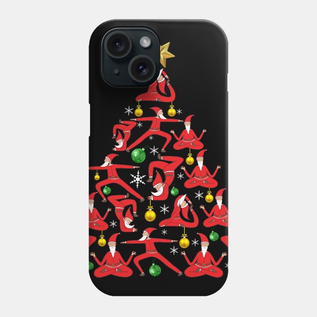 Yoga Christmas Shirt Santa Yoga Christmas Tree Phone Case by Danielsmfbb