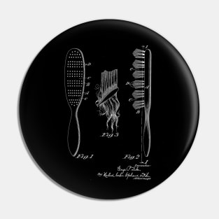 Hair Brush Vintage Patent Drawing Pin