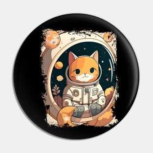 Catronaut Cat Astronaut Deep In Space Cosmic Cat Science - Funny Cats Pin