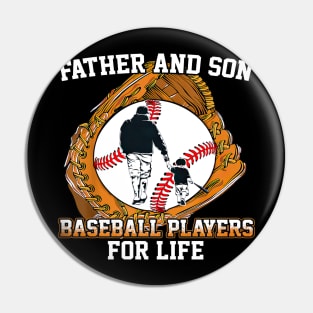 Father And Son Baseball Players For Life Happy Father's Day Pin