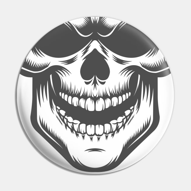 Skull Face Pin by aquariart