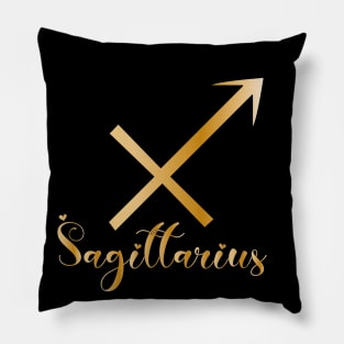 Sagittarius Zodiac Sign golden Pillow