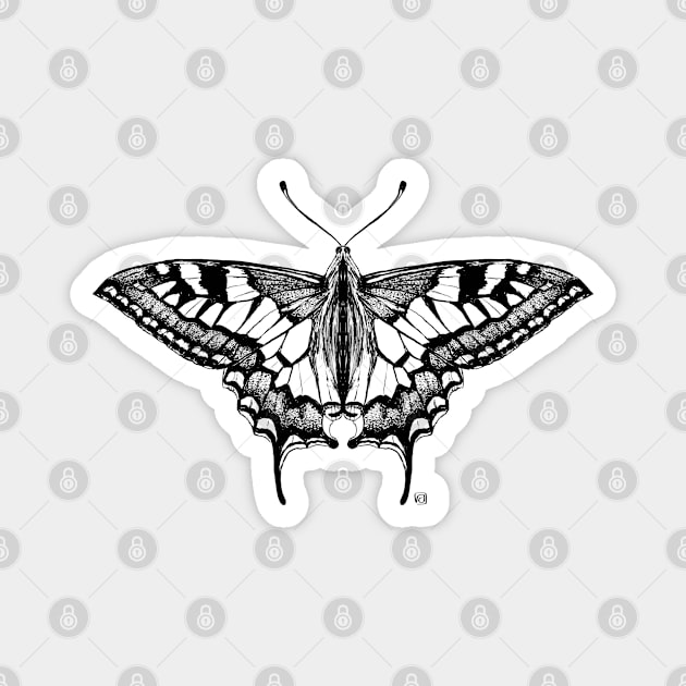 Not so real Butterfly V black-and-white Magnet by VeraAlmeida