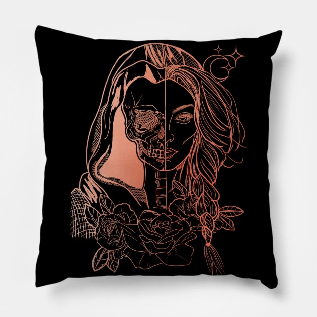 Feyre Rose Gold Pillow by theroseandraven