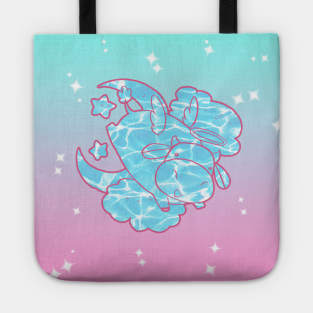 Ombre Pink and Cyan Angel Cow Tote