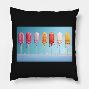 Various Colorful Ice Creams in a Row, Melting Pillow