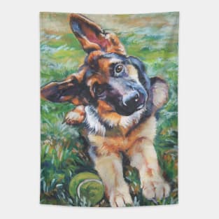 German Shepherd Fine Art Painting Tapestry