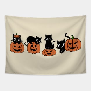 Pumpkins Cute Black Cats Funny Halloween Party Costume Tapestry