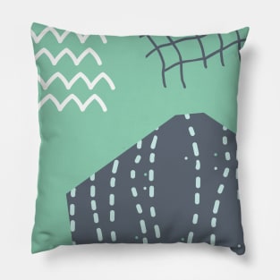 White underwater waves and grid Pillow