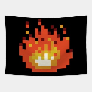 8-bit Orange Fire Tapestry