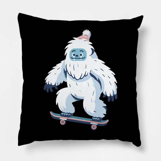 Skater Yeti Pillow by Green Dreads