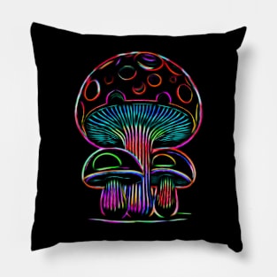 Mushrooms Neon Glow Pillow