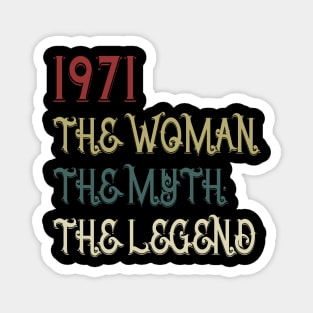 Vintage Retro 1971 Legend Gift 49th Birthday Womens Magnet