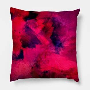 Red Abstract Painting Pattern Pillow