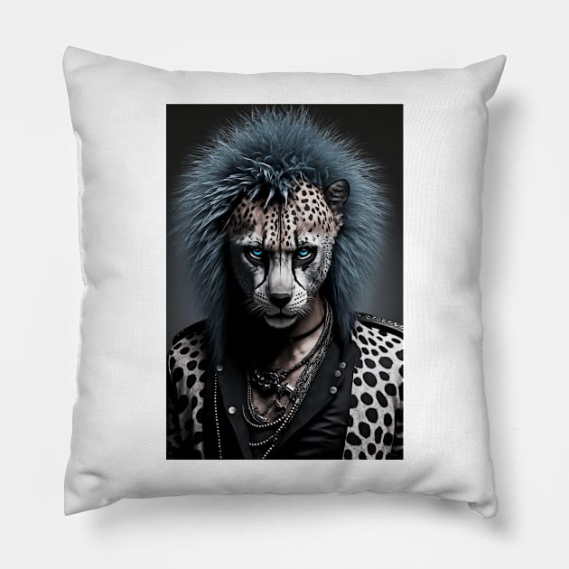 Emo Cheetah Pillow by TortillaChief