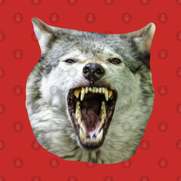 Snarling Grey Wolf by dalyndigaital2@gmail.com