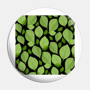 Green Basil Leaf Pattern Pin