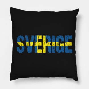 Sverige Sweden Flag Distressed Pillow