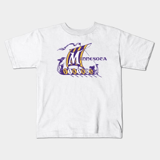 Vintage 1961 Minnesota Vikings Ship - Minnesota Vikings - Kids T-Shirt