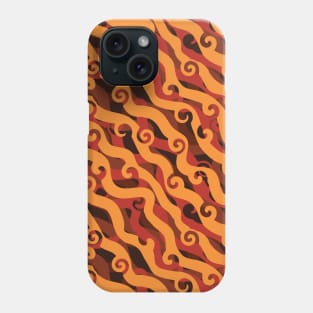 Abstract Diagonal Lines with Swirls Seamless Surface Pattern Design Phone Case