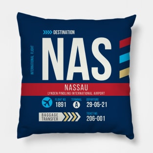 Nassau (NAS) Airport Code Baggage Tag Pillow