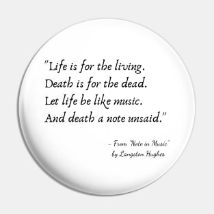 A Quote from "Note in Music" by Langston Hughes Pin