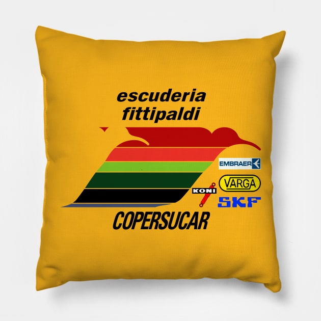 First and Only Brazilian F-1 Team Vintage Art Pillow by San Studios Company