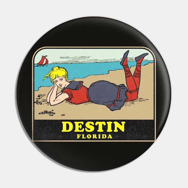 Vintage Destin Florida Travel Decal Pin by anchorandhope