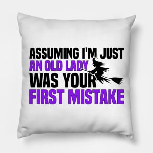 Assuming I'm Just An Old Lady Was Your First Mistake Pillow