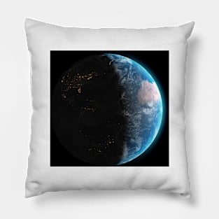 earth night and day america Pillow